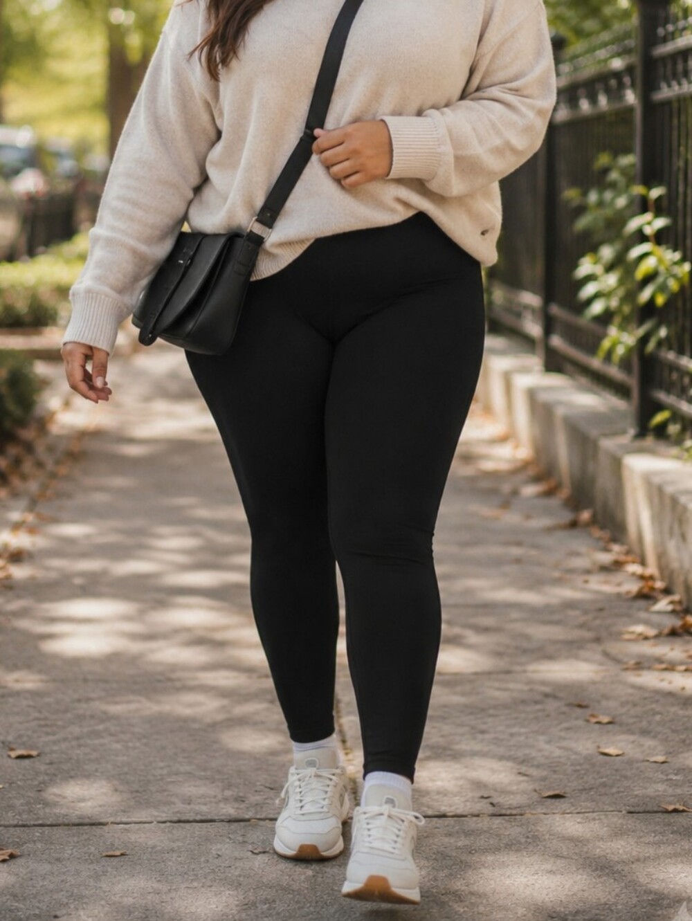 Active Zone Plus Size Everyday High-Rise Black Cotton Leggings